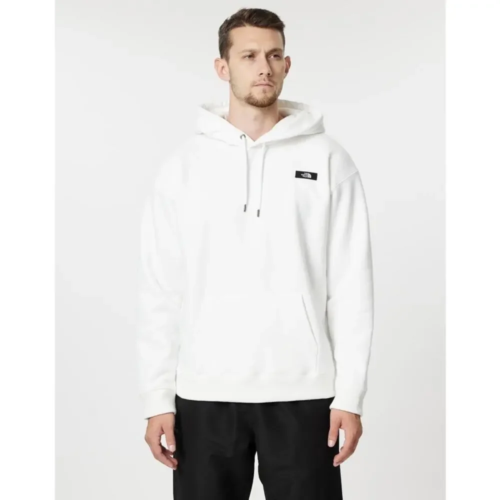 The North Face (M) White/Black Box Logo Hoodie Relaxed Fit Gorpcore Sweatshirt